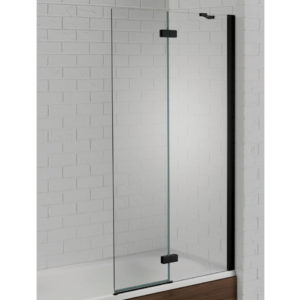 Aquadart Venturi 6 Hinged Bath Screen Black Right Hand