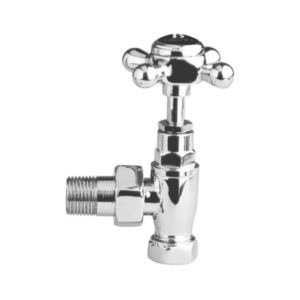 Bayswater Angled Crosshead Radiator Valve (Pair) Black/Chrome