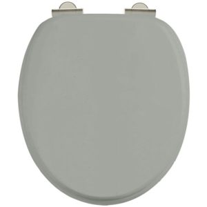 Burlington Soft Close Toilet Seat with Chrome Hinges Dark Olive