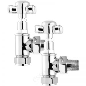 Essential Crosshead Radiator Valves Angled 15mm Chrome