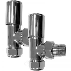 Essential Deluxe Radiator Valves Angled 15mm Chrome