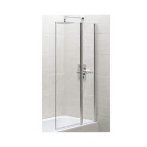 Essential Spring Square Bath Screen with Fixed Panel