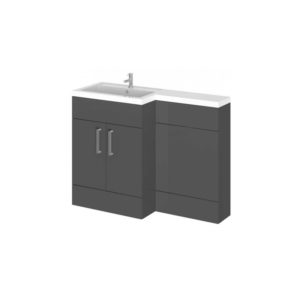 Essential Nevada L Floor Unit & Basin Grey Left Hand