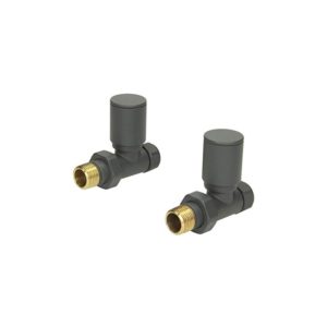 Essential Anthracite Angled Radiator Valves