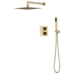 Aquaflow Mineral Square Shower Pack Brushed Brass