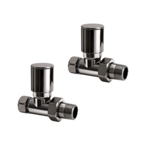 Aqua Modern Angled Radiator Valves Black Nickel