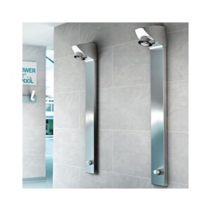 Inta I-Sport Shower Panel with Push Button Timed Control & Back Inlet Head