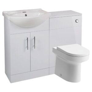 Iona Woodford 550mm Basin & WC Unit Pack White