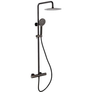 RAK Compact Round Exposed Thermostatic Shower Column Black