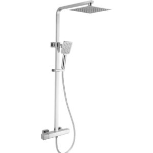 RAK Compact Square Exposed Thermostatic Shower Column Chrome