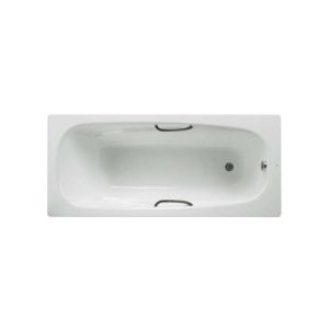 Roca Carla Steel Bath Anti-Slip 1700x700mm 2 Holes, Grips & Legs